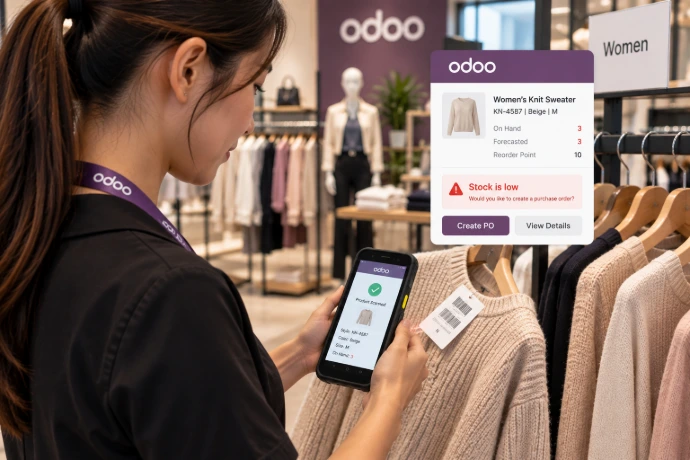 Using iData barcode scanner to check stock in Odoo Inventory