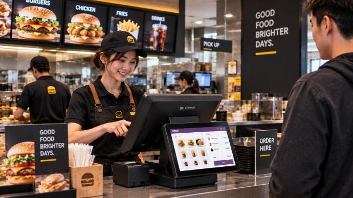 BK Touch POS in a chain fast food restaurant