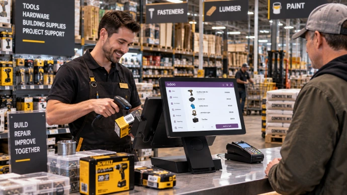 BK Touch POS in a hardware retail store
