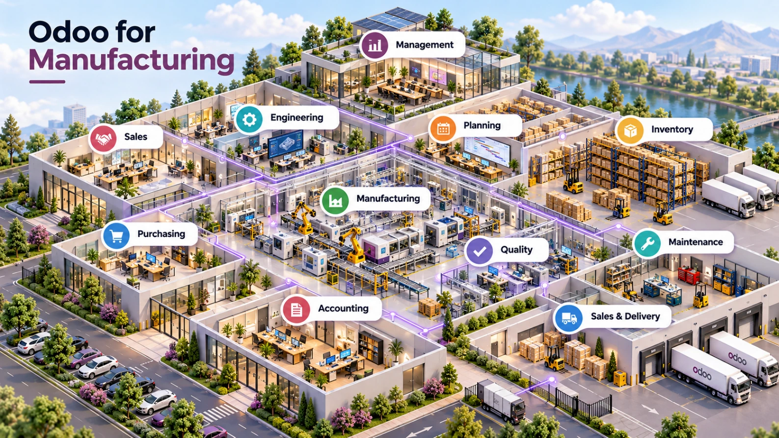 Odoo manufacturing interactive factory
