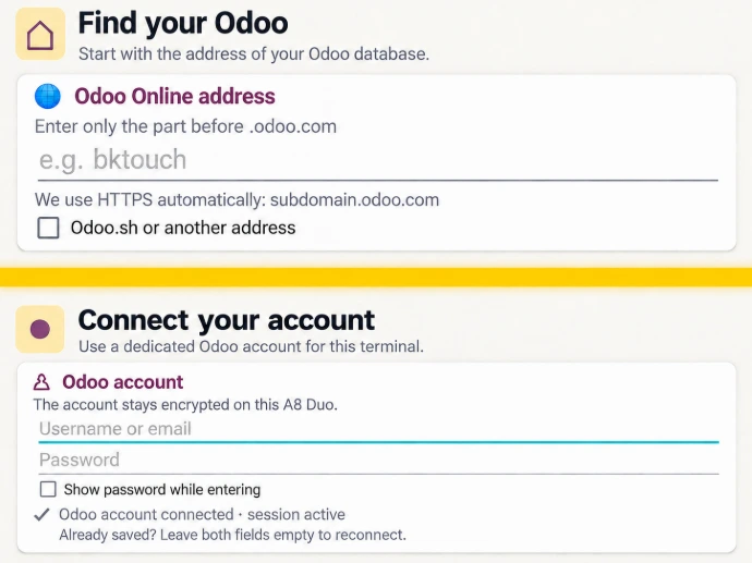 Odoo POS Android Wrapper Configuration